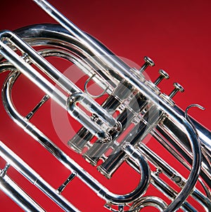 Marching French Horn Close