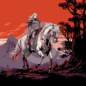 Marchosias Illustration In Fire Emblem Style With 16-bit Aesthetic photo