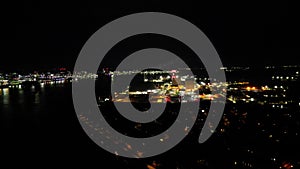 Marchwood Power Station UK at night aerial view