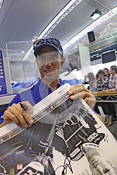 Marco melandri signing autographs for fans