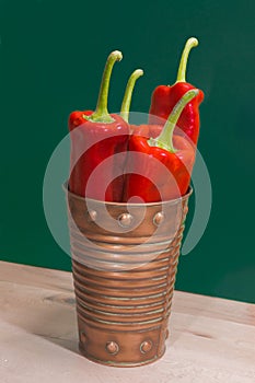 Marconi sweet long pepper in a bucket