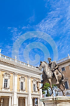 Marcus Aurelius statue on Piazza del Campidoglio in Rome