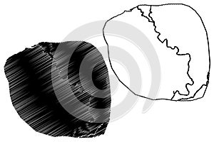 Mardan City Islamic Republic of Pakistan, Khyber Pakhtunkhwa Province map vector illustration, scribble sketch City of Mardan