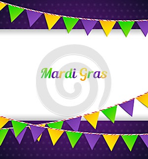 Mardi Gras background with flags