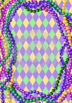Mardi Gras beads background photo