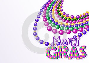 Mardi Gras beads background photo