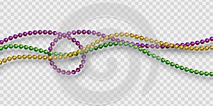 Mardi Gras beads in traditional colors