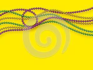 Mardi Gras beads in traditional colors