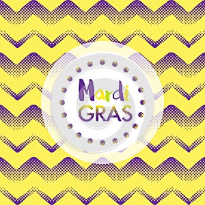 Mardi Gras carnival background. Carnival party vector illustration. Halftone design template for poster, banner, flayer