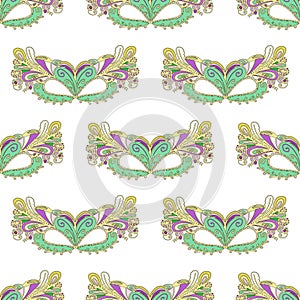 Mardi Gras carnival mask pattern