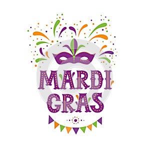 Mardi gras carnival party design. Fat tuesday, carnival, festival.