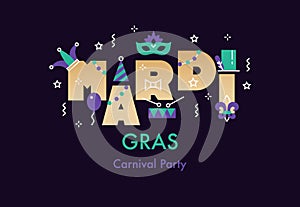 Mardi Gras celebration card.