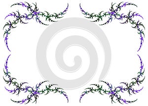Mardi Gras Colored Fractal Frame With White Copy S