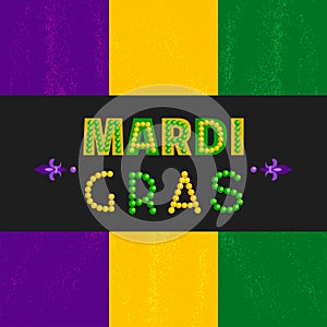 Mardi Gras design element, colorful signboard