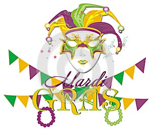 Mardi gras holiday with symbols