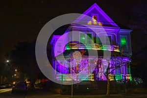 Mardi Gras House at Night