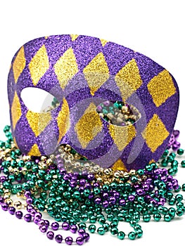 Mardi Gras Mask with Beads