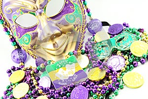 Mardi Gras Mask with Beads