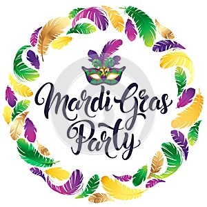 Mardi Gras mask, colorful poster, banner template. Vector illustration.