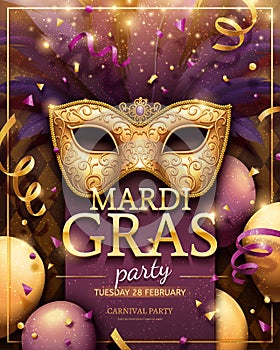 Mardi gras party poster