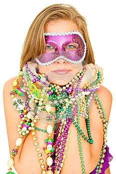 Mardi Gras Queen In Mask