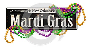 Mardi Gras Rustic Vintage Street Signs Retro