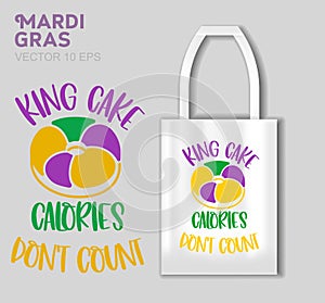 Mardi Gras tote bag design, Carnival celebration Vector design for poster, badge, emblem