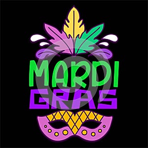 Mardi Gras, Typography design for Carnival celebration