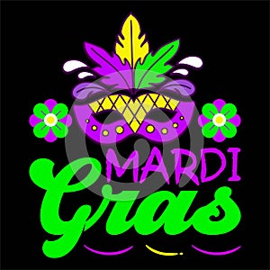 Mardi Gras, Typography design for Carnival celebration