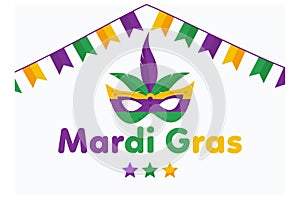 mardigras poster for party or post to social media, photo