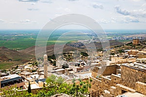 Mardin old town architecture with view of Mesopotamia Plain , Mardin, Turkey