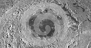 Mare Orientale in the lunar surface of the moon, 3d rendering