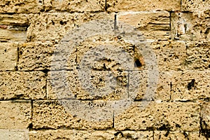 Mares sandstone stone masonry wall in Majorca