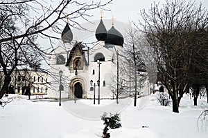 Marfo-Mariinsky Convent of Mercy in Moscow in winter