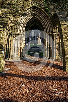 Margam Abbey ruins in South Wales, UK