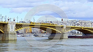 The Margaret Bridge across Danube River, Budapest, Hungary
