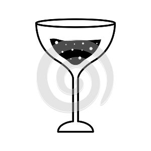 Margarita cocktail glass cup silhouette style icon vector design