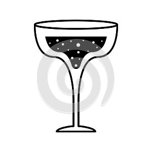 Margarita cocktail glass cup silhouette style icon vector design