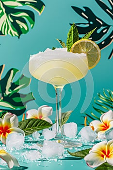 Margarita Cocktail With Lime Garnish