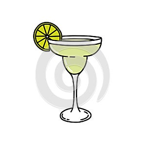 Margarita coctel doodle icon, vector color line illustration photo