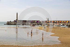 Margate beach as the tide comes in