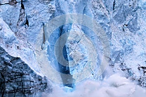 Glacier calving in Glacier Bay National Park Alaska