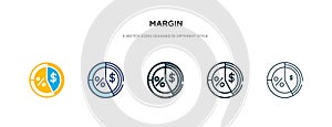 Margin icon in different style vector illustration. two colored and black margin vector icons designed in filled, outline, line photo