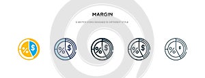 Margin icon in different style vector illustration. two colored and black margin vector icons designed in filled, outline, line