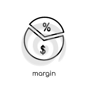 Margin icon. Trendy modern flat linear vector Margin icon on white background from thin line Business collection