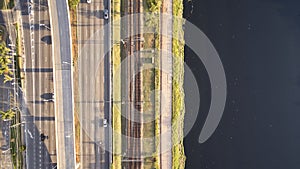 Marginal Pinheiros expressway and Pinheiros river in Sao Paulo city photo