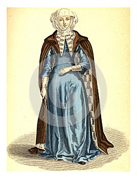 Marguerite of Beaujeu, vintage engraving