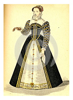 Marguerite of Valois, vintage engraving