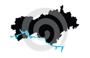Mari El Republic map. Russia oblast map illustration.