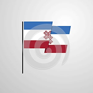 Mari-El waving Flag design vector background photo